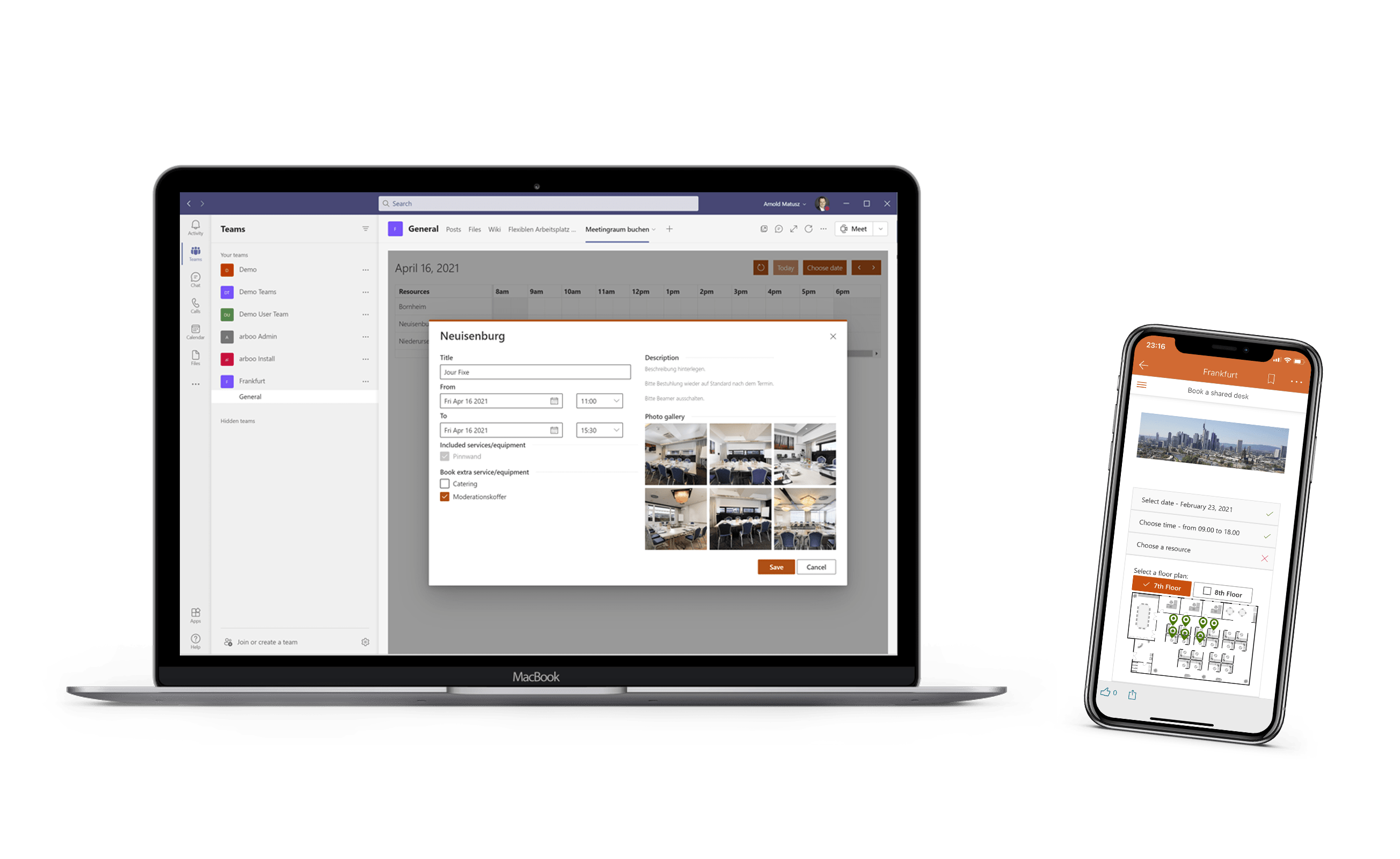 Funktionen 5 resource booking system for Office 365