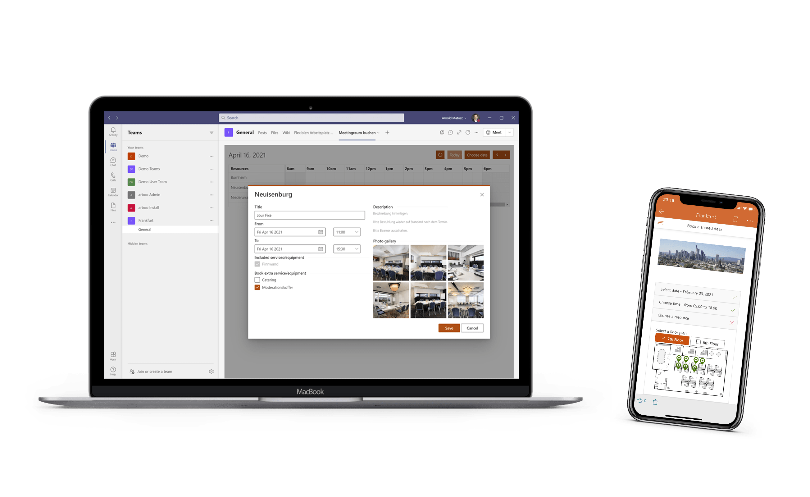 Start 2 Ressourcen buchen in Ihrem Office 365 Digitalen Arbeitsplatz