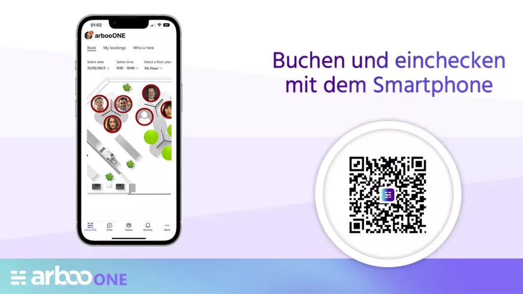 Hot Desking mit Microsoft Teams 5 arbooONE Hot Desk mit dem Smartphone buchen