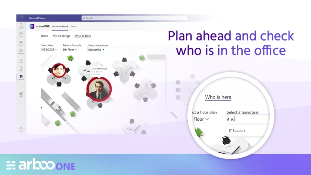 Plan with arbooONE and see who else is in the office